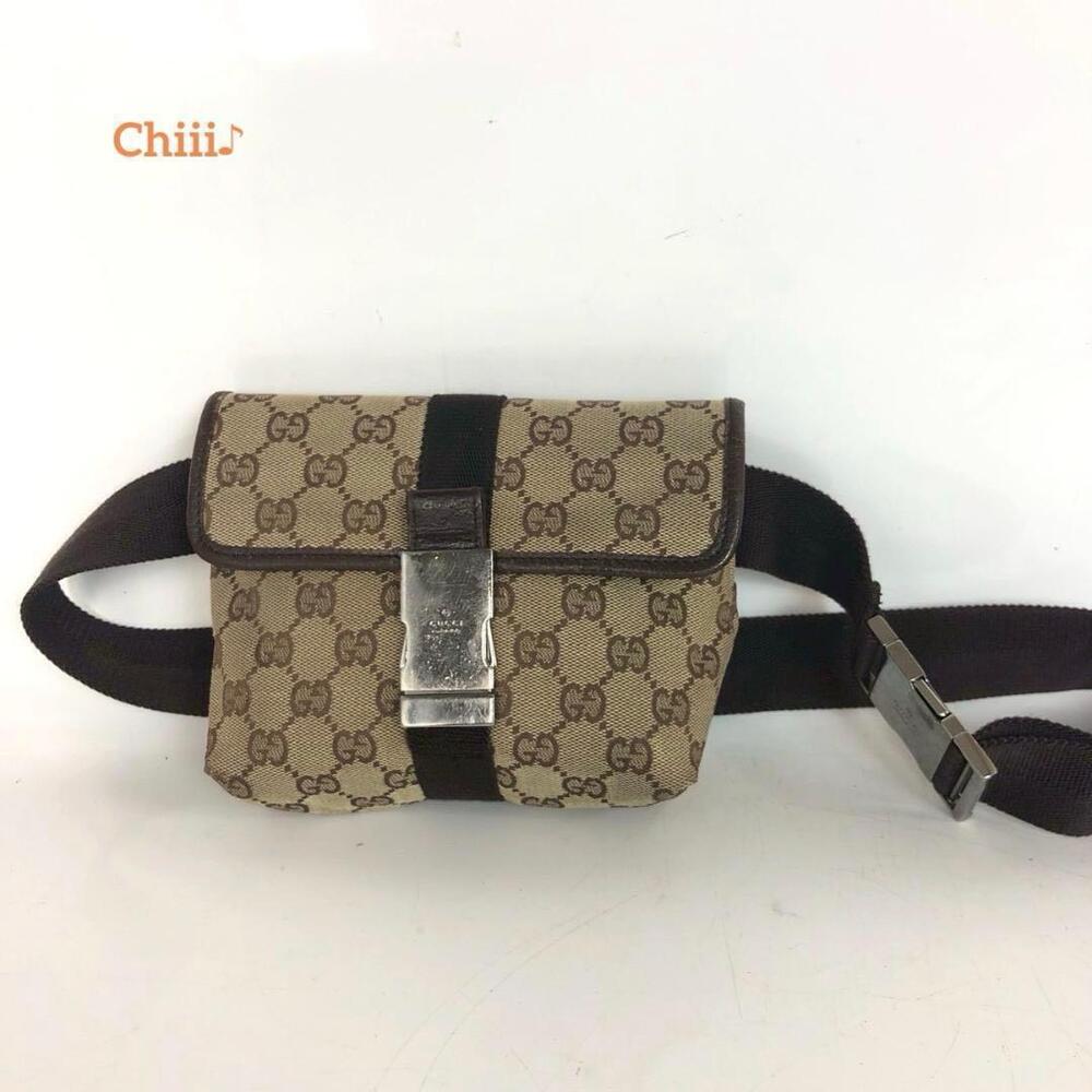 GUCCI GG Canvas Waist Bag Body Shoulder Crossbody